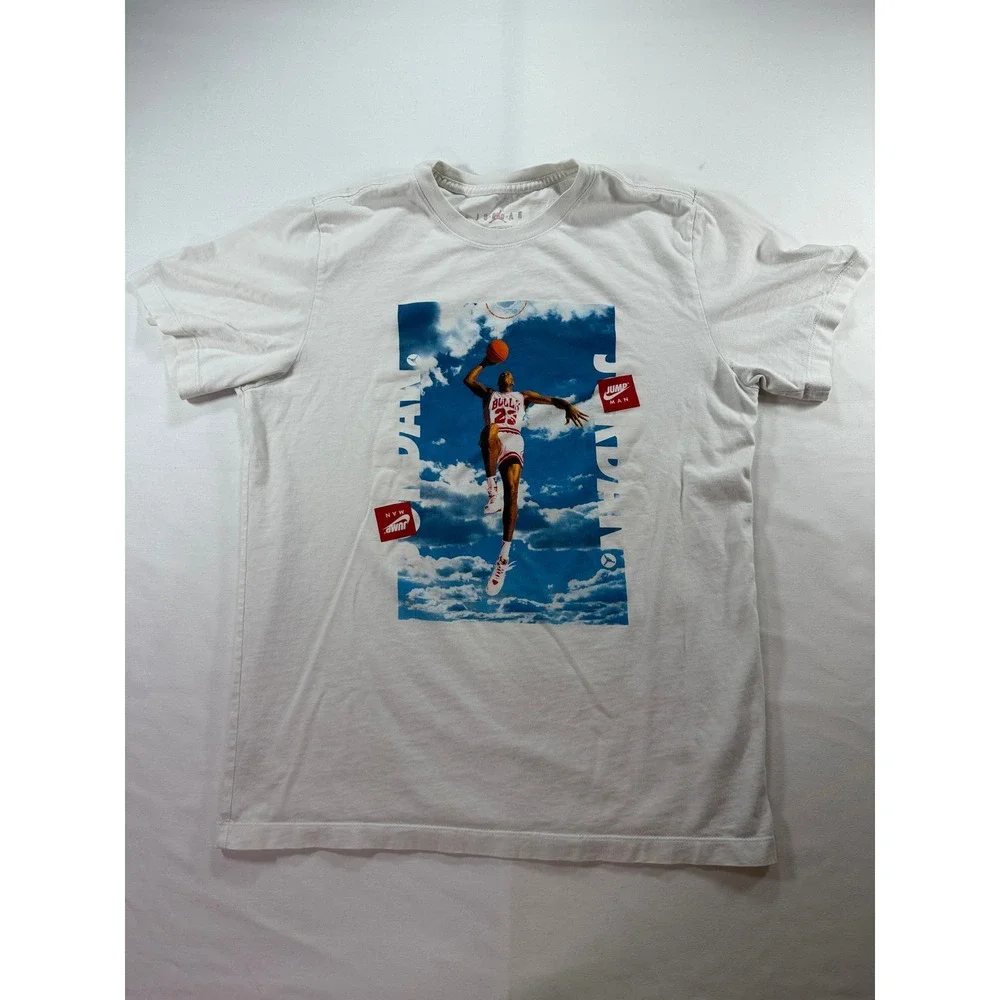 Jordan Jumpman Flight Graphic T-Shirt XL White Basketball Tee Michael Jordan